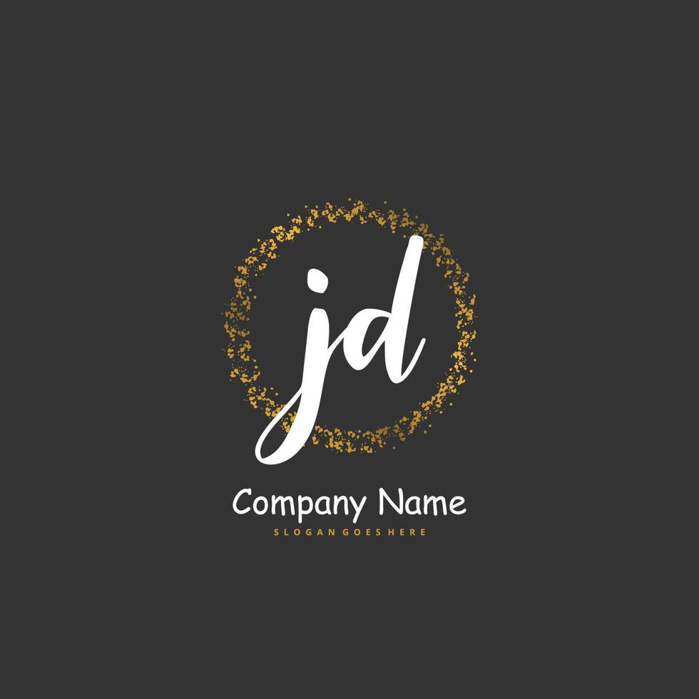 Jd Initial Handwriting And Signature Logo Design With Circle Beautiful Design Handwritten Logo 4679