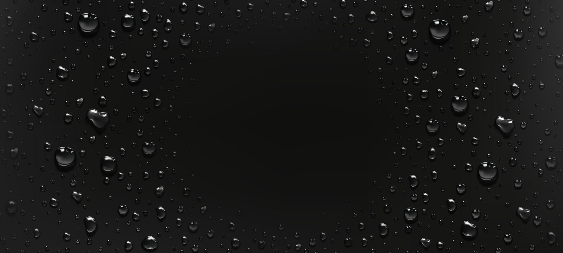 condensación de gotas de agua, marco redondo de gotas de lluvia vector