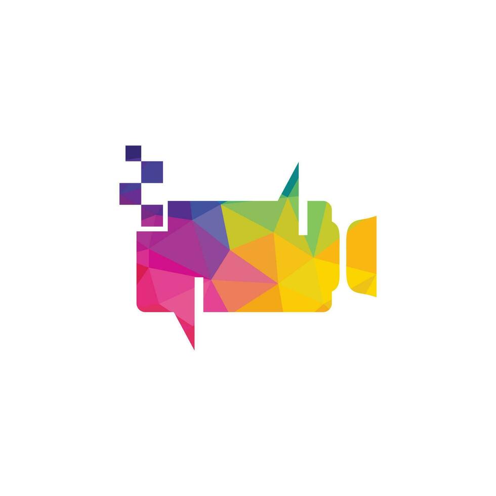 Video Chat vector logo design. Video Talk logo design template.