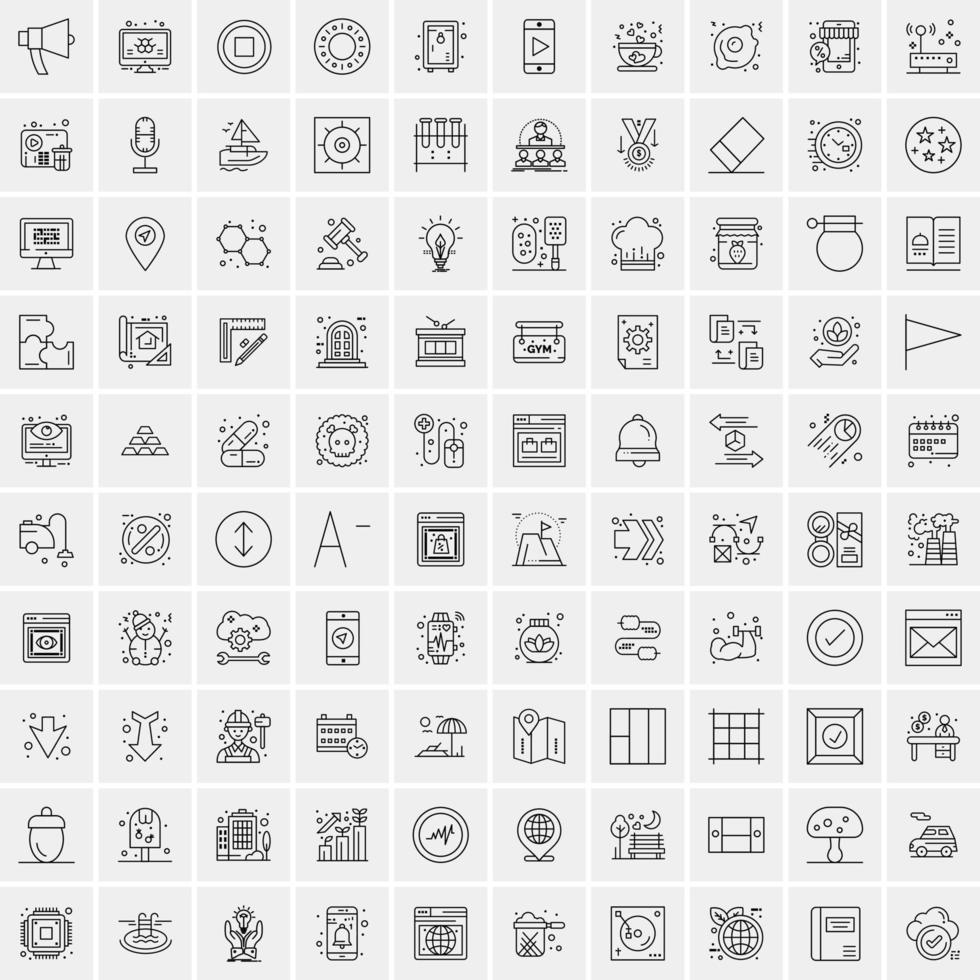 Set of 100 Creative Business Line Icons vector