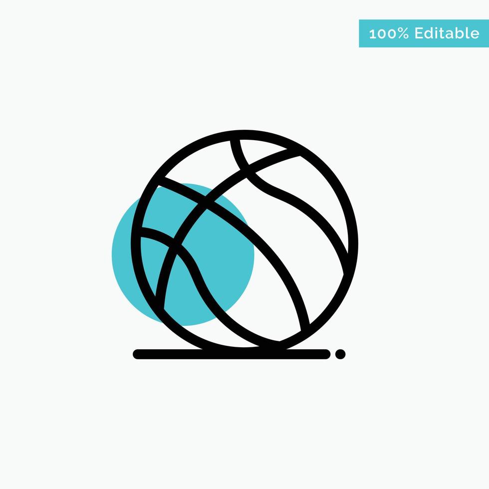 Football Ball American Usa turquoise highlight circle point Vector icon