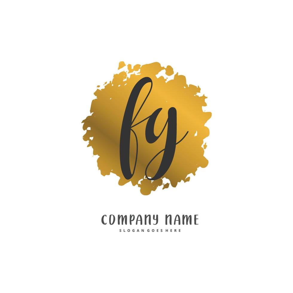 FG Initial handwriting and signature logo design with circle. Beautiful design handwritten logo for fashion, team, wedding, luxury logo. vector