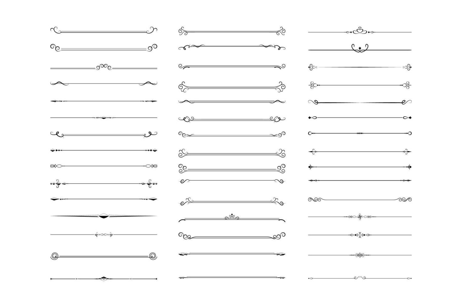 líneas divisorias ornamentales clásicas vector