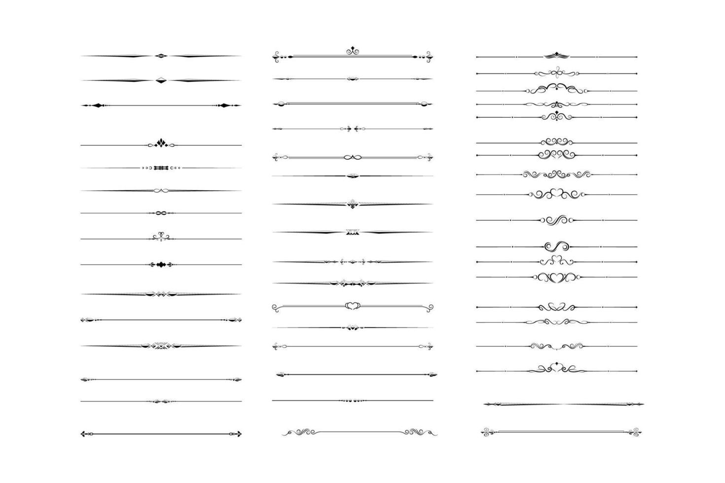Classical Ornamental Divider Lines vector