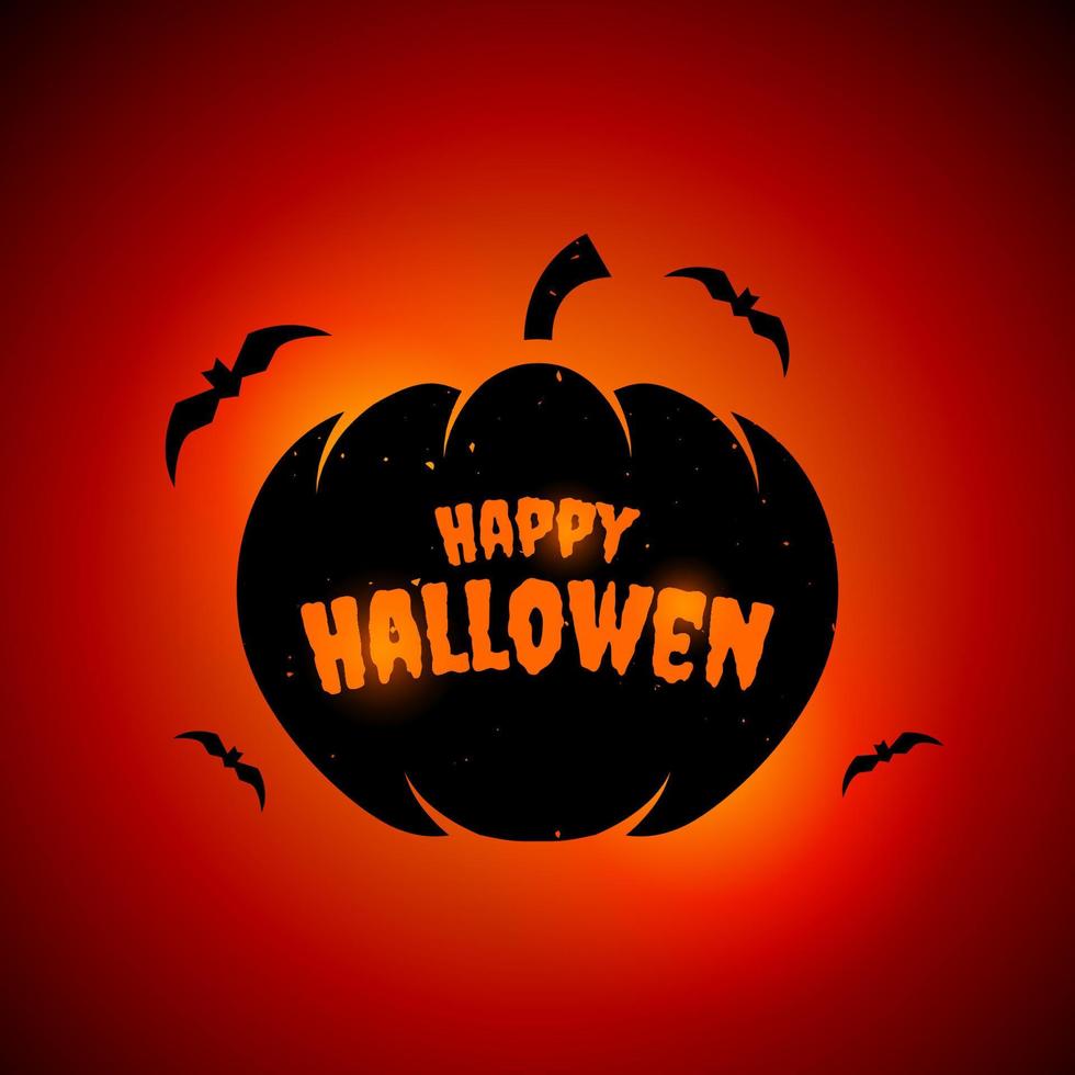 Happy Halloween background vector with pumpkins. Spooky, simple and horror designs. Poster, banner, flyer for night event Hallowen party and halloween day