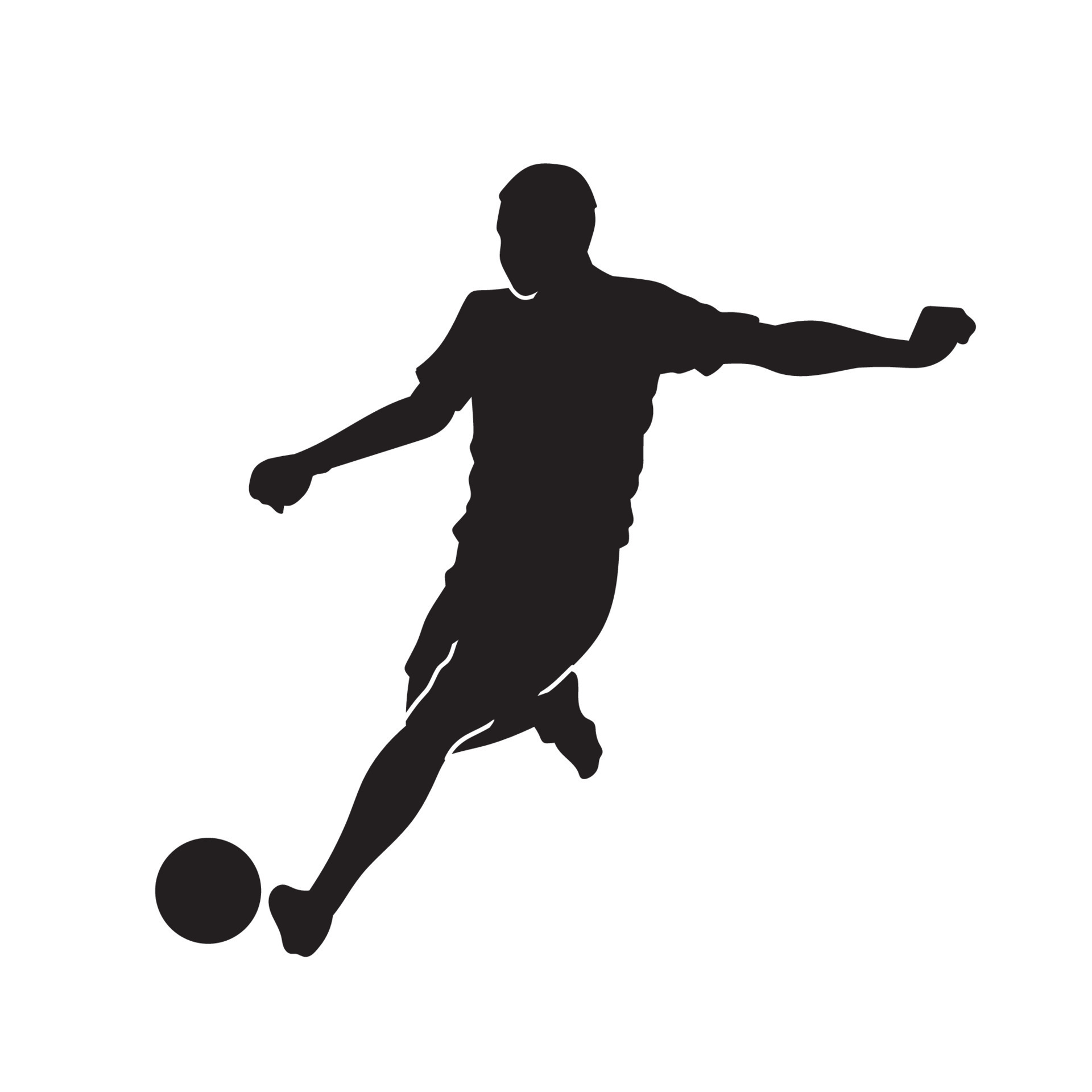 male football athlete. man soccer player vector silhouette 13133357
