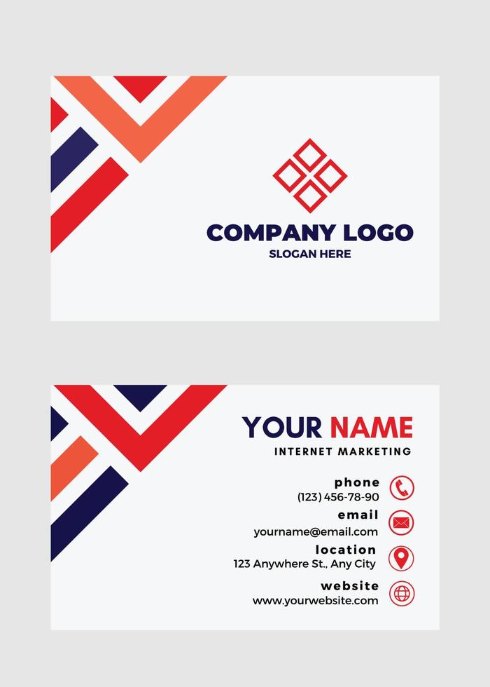 Vector abstract Clean and simple Business Card, name card, visiting card, Creative and professional business card template. Flat Style Vector Illustration.