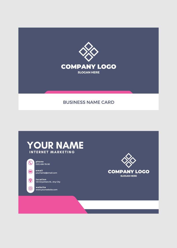 Modern Creative and Clean Business Card, name card, visiting card design print templates. Flat Style Vector Illustration