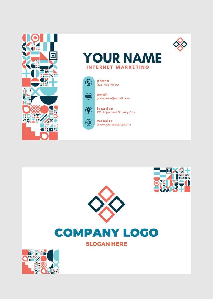 abstract geometric pattern Business card name card Design Template vector