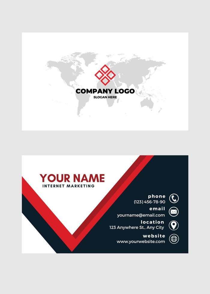 Vector abstract Clean and simple Business Card, name card, visiting card, Creative and professional business card template. Flat Style Vector Illustration.