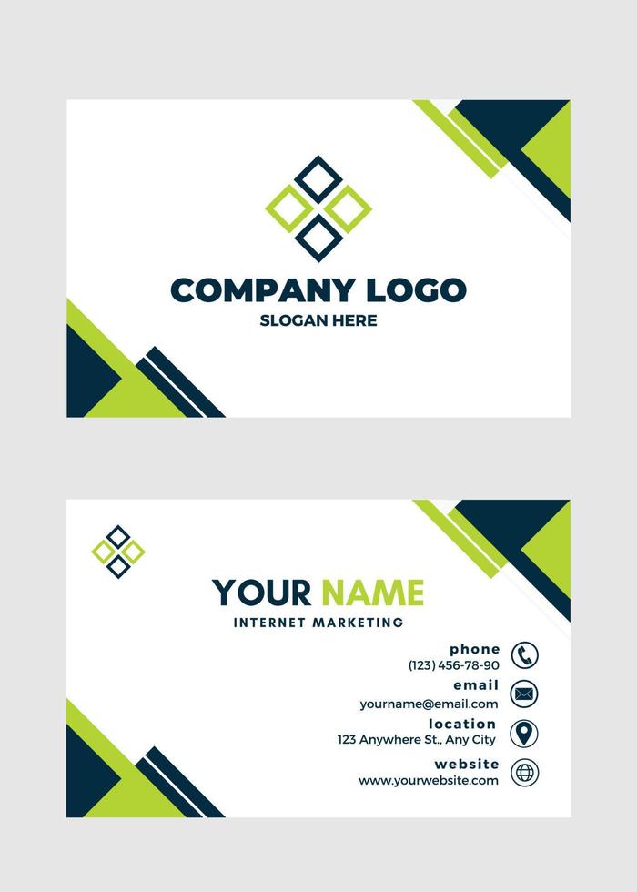 Modern Creative and Clean Business Card, name card, visiting card design print templates. Flat Style Vector Illustration