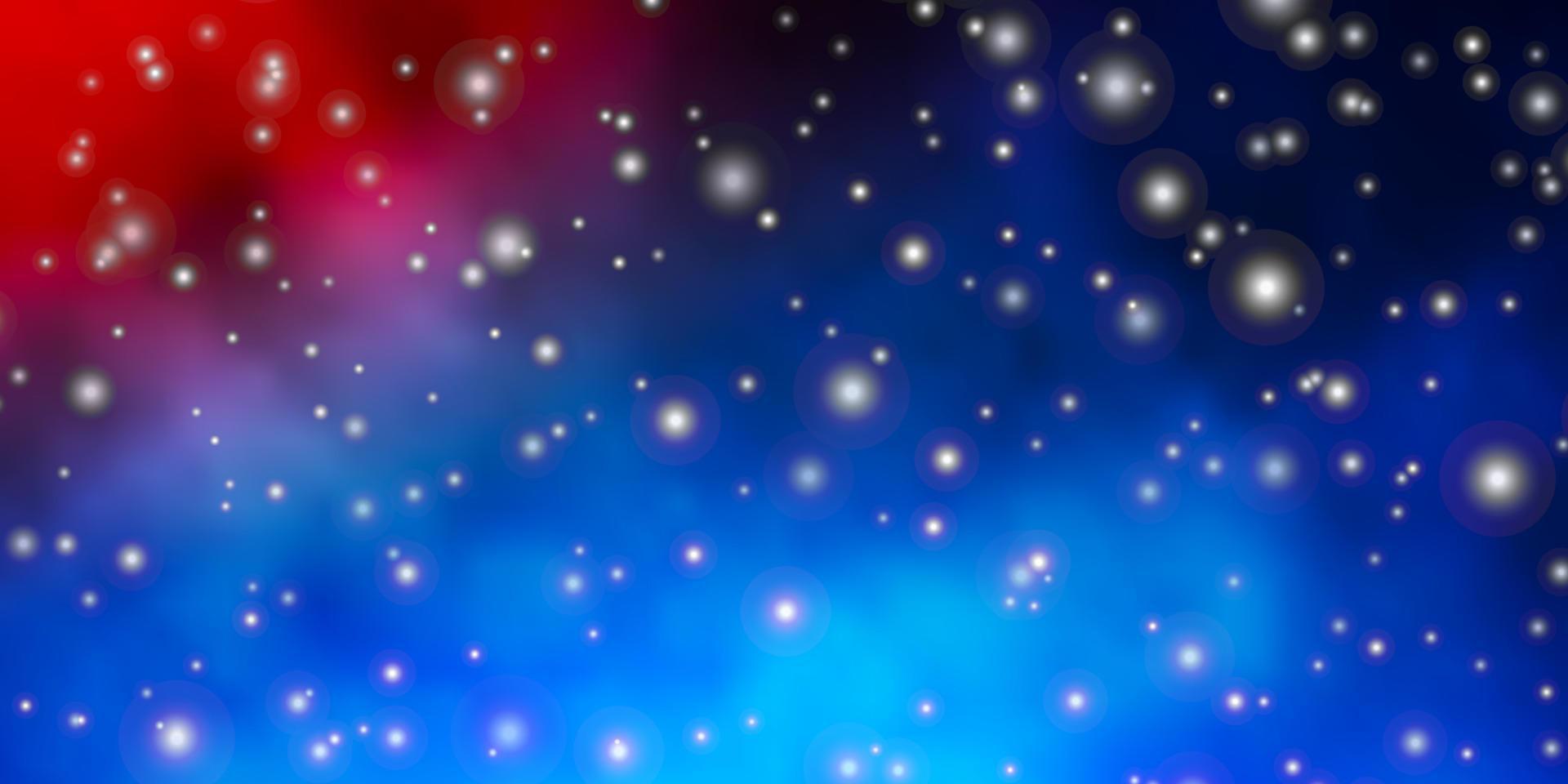 Dark BLUE vector background with colorful stars.