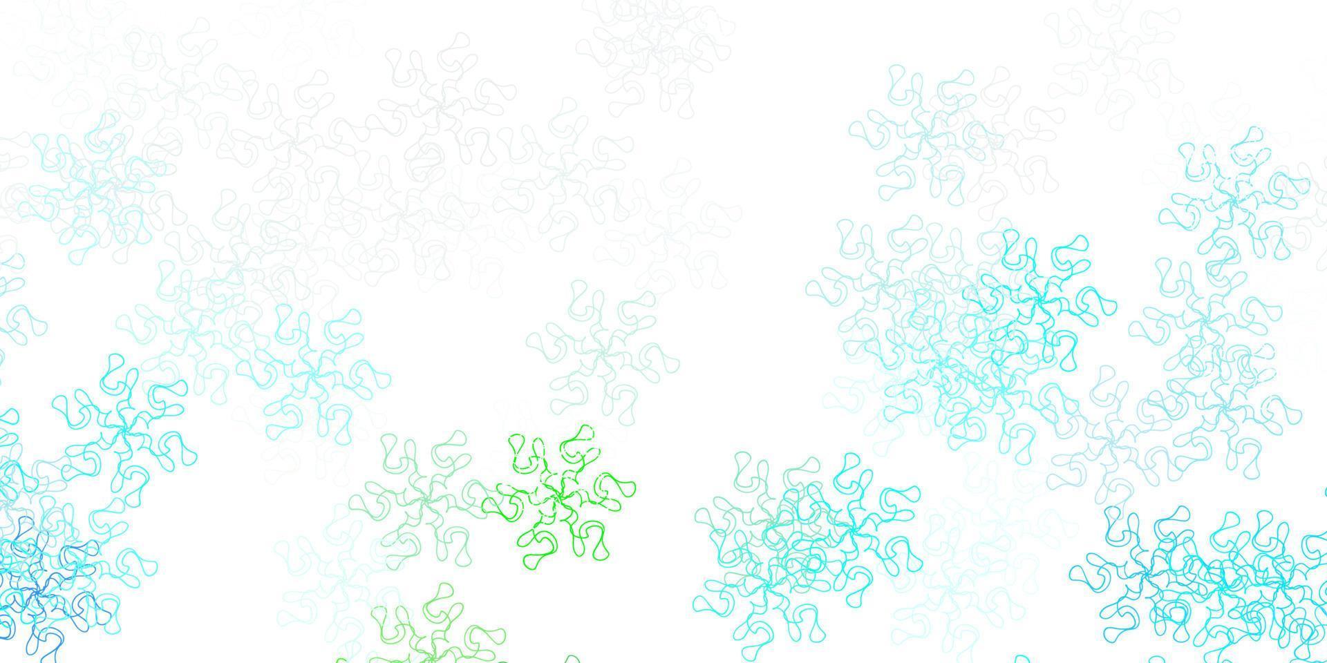 ilustraciones naturales de vector azul claro, verde con flores.