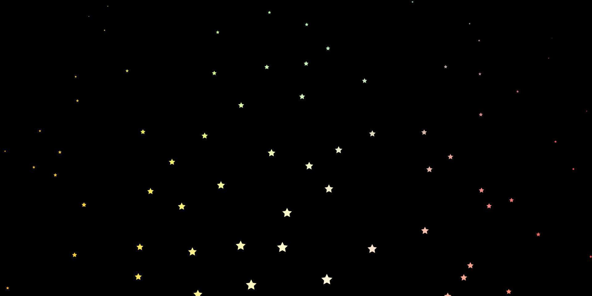 Dark Green, Red vector background with small and big stars.
