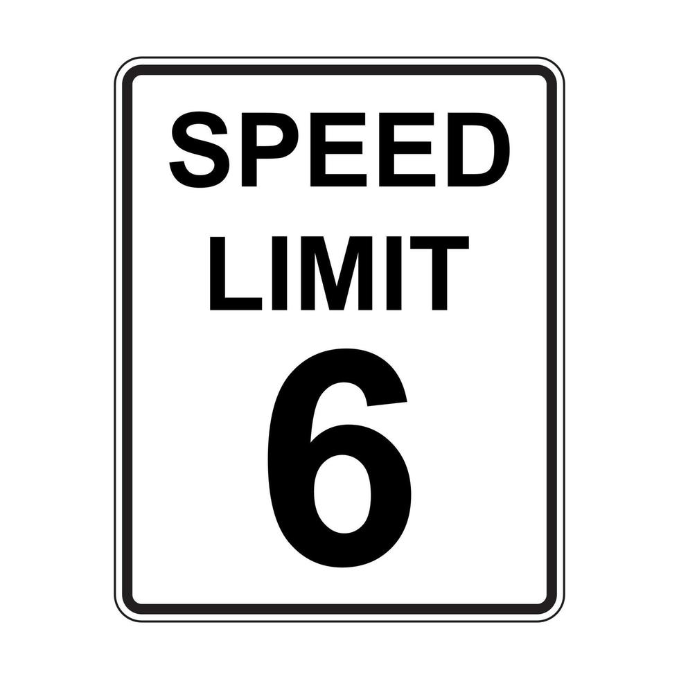 6 MPH road traffic sign icon vector for graphic design, logo, website, social media, mobile app, UI illustration