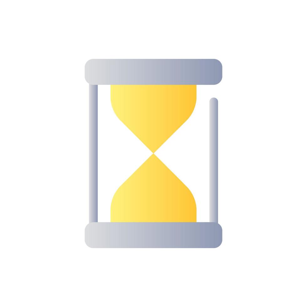 Hourglass flat gradient two-color ui icon. Time-measuring device. Sand glass clock. Timekeeping. Simple filled pictogram. GUI, UX design for mobile application. Vector isolated RGB illustration