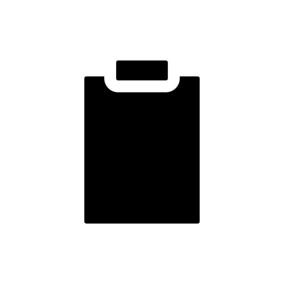 Blank tablet black glyph ui icon. Stationery supply. Paper notebook. User interface design. Silhouette symbol on white space. Solid pictogram for web, mobile. Isolated vector illustration
