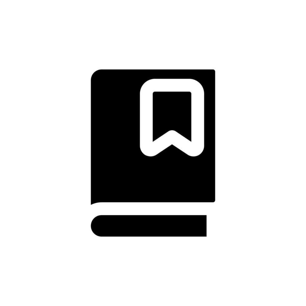 Saving book for future black glyph ui icon. Making bookmark. Reading experience. User interface design. Silhouette symbol on white space. Solid pictogram for web, mobile. Isolated vector illustration