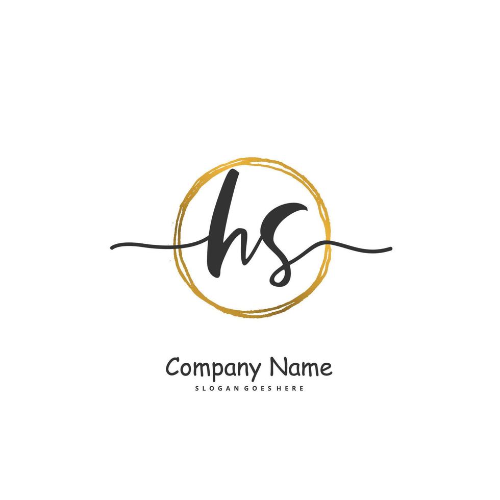 HS Initial handwriting and signature logo design with circle. Beautiful  design handwritten logo for fashion, team, wedding, luxury logo. 13133781  Vector Art at Vecteezy