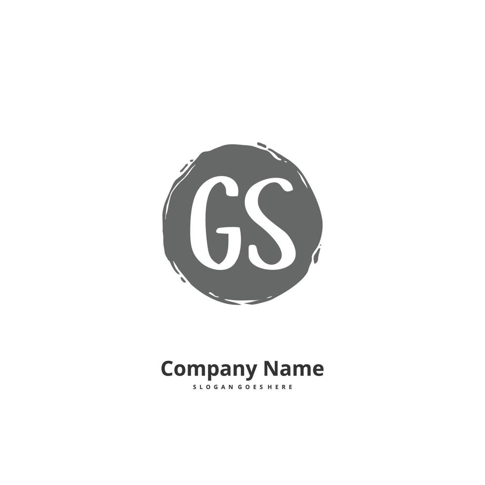 GS Initial handwriting and signature logo design with circle. Beautiful design handwritten logo for fashion, team, wedding, luxury logo. vector