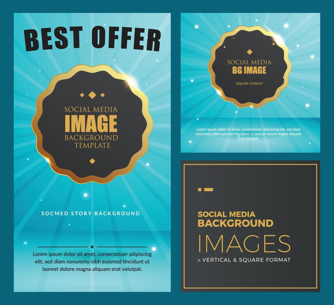 Social Media Background. Vertical and Horizontal Format. Cyan Color vector