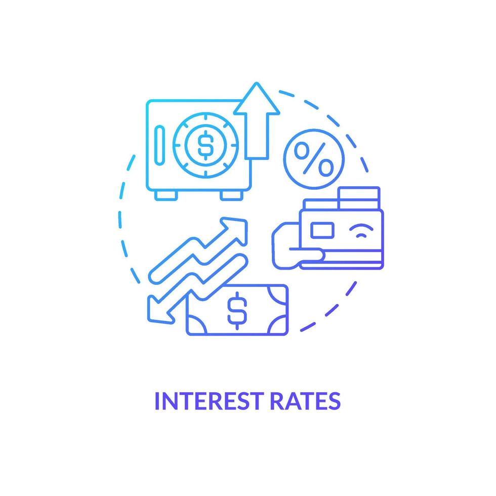 Interest rates blue gradient concept icon. Business operations profit. Choosing credit union abstract idea thin line illustration. Isolated outline drawing. vector