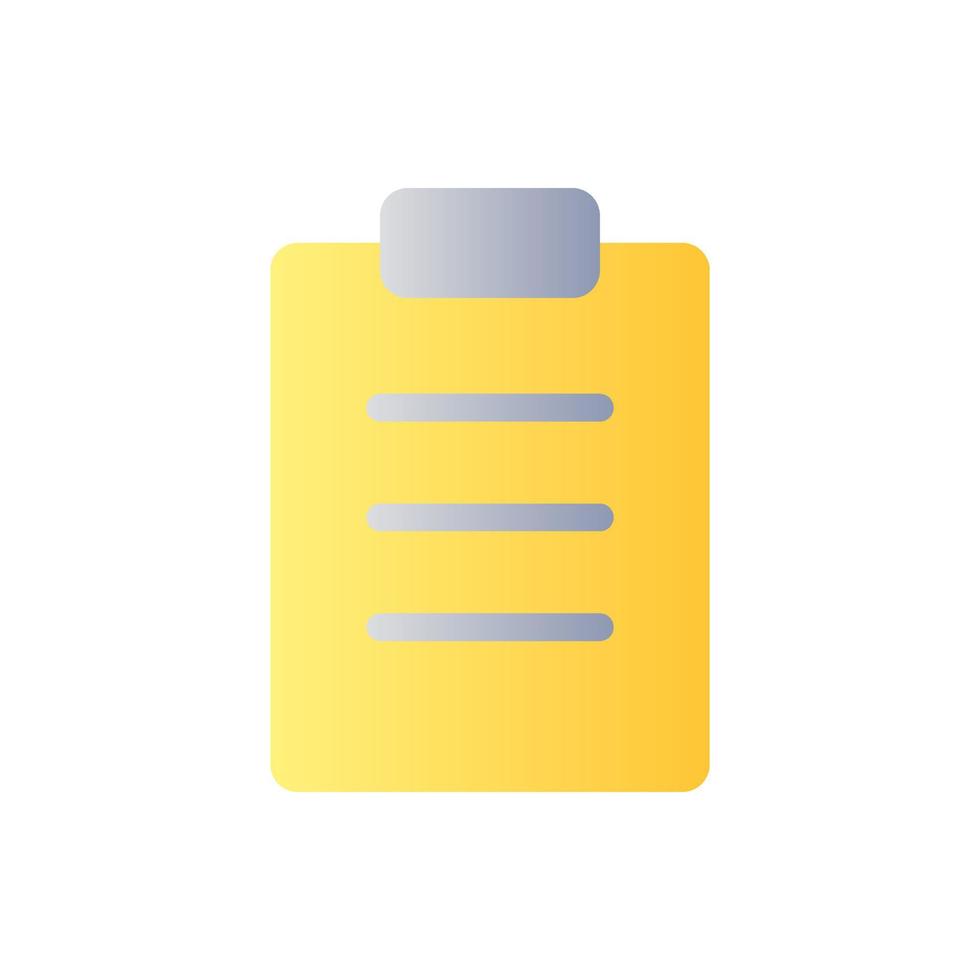 Filled tablet flat gradient two-color ui icon. Handwriting notes. Collecting patient data. Stationery. Simple filled pictogram. GUI, UX design for mobile application. Vector isolated RGB illustration