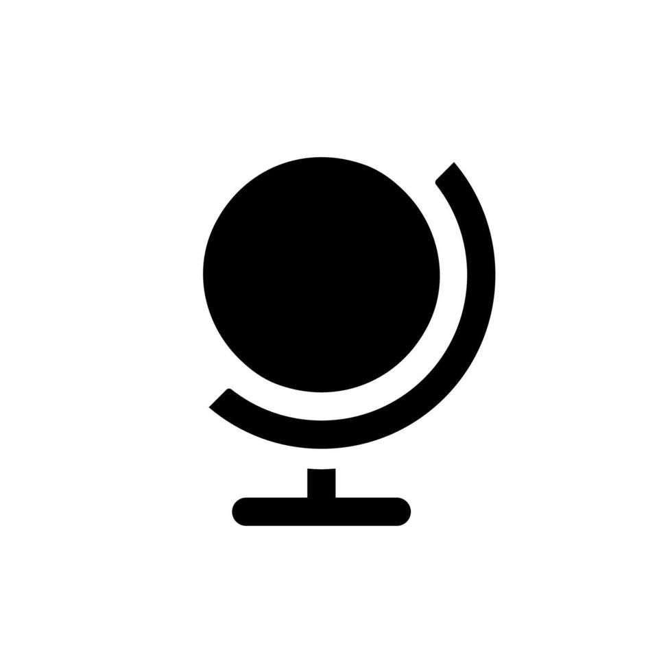 Earth ball globe black glyph ui icon. Geography lesson. Classroom supply. User interface design. Silhouette symbol on white space. Solid pictogram for web, mobile. Isolated vector illustration