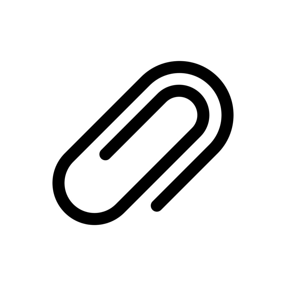 Paperclip black glyph ui icon. Stationery supply. Office accessory. Hold papers. User interface design. Silhouette symbol on white space. Solid pictogram for web, mobile. Isolated vector illustration