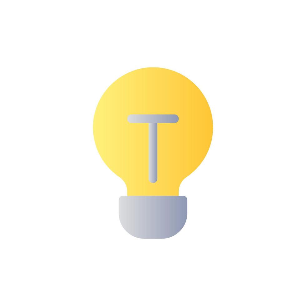 Light bulb flat gradient two-color ui icon. Incandescent lamp. Search for great idea. Light source. Simple filled pictogram. GUI, UX design for mobile application. Vector isolated RGB illustration