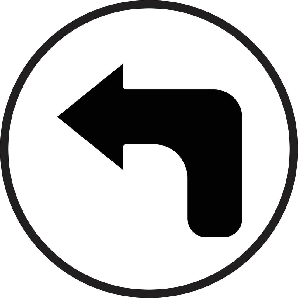 Turn Left Icon Style vector