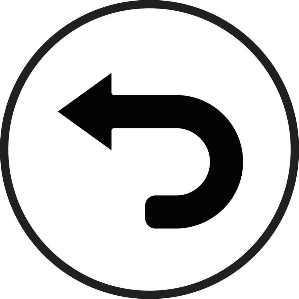 Curved Left Icon Style vector