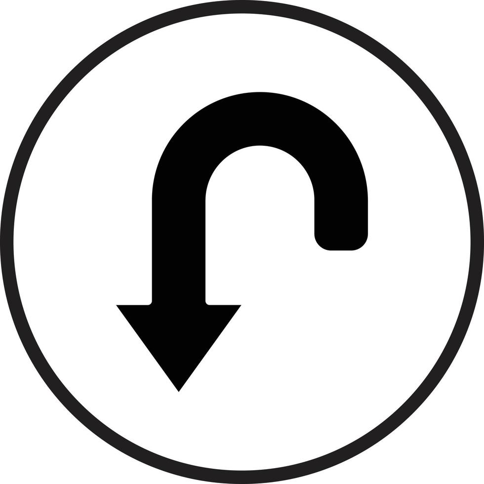 Curved Down Icon Style vector