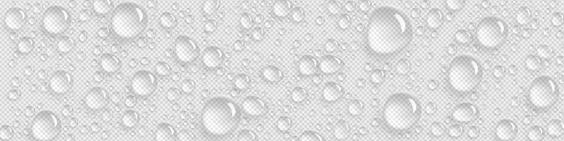 gotas de agua pura sobre fondo transparente vector