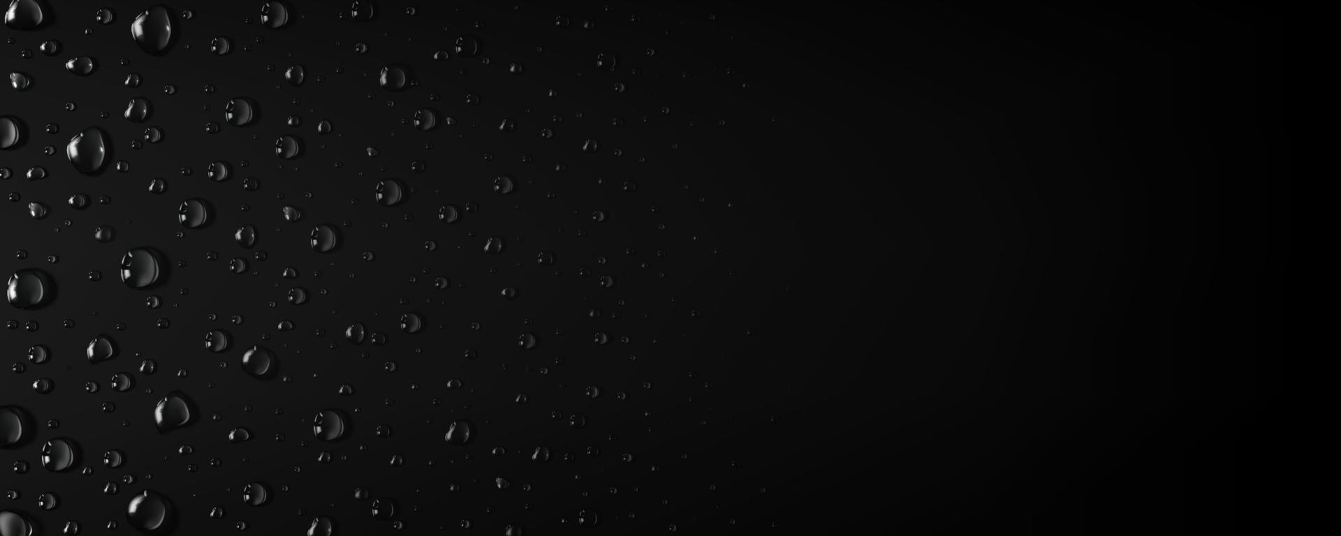 Raindrops condensation, drops on black background vector