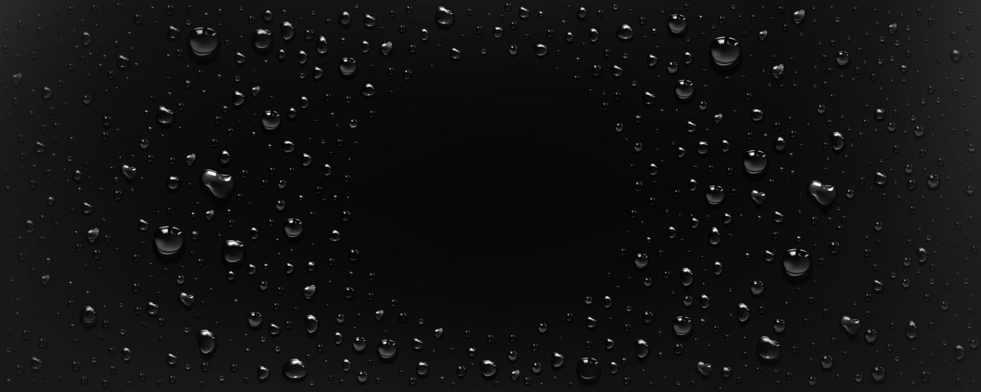 Water drops Condensation, raindrops round frame vector