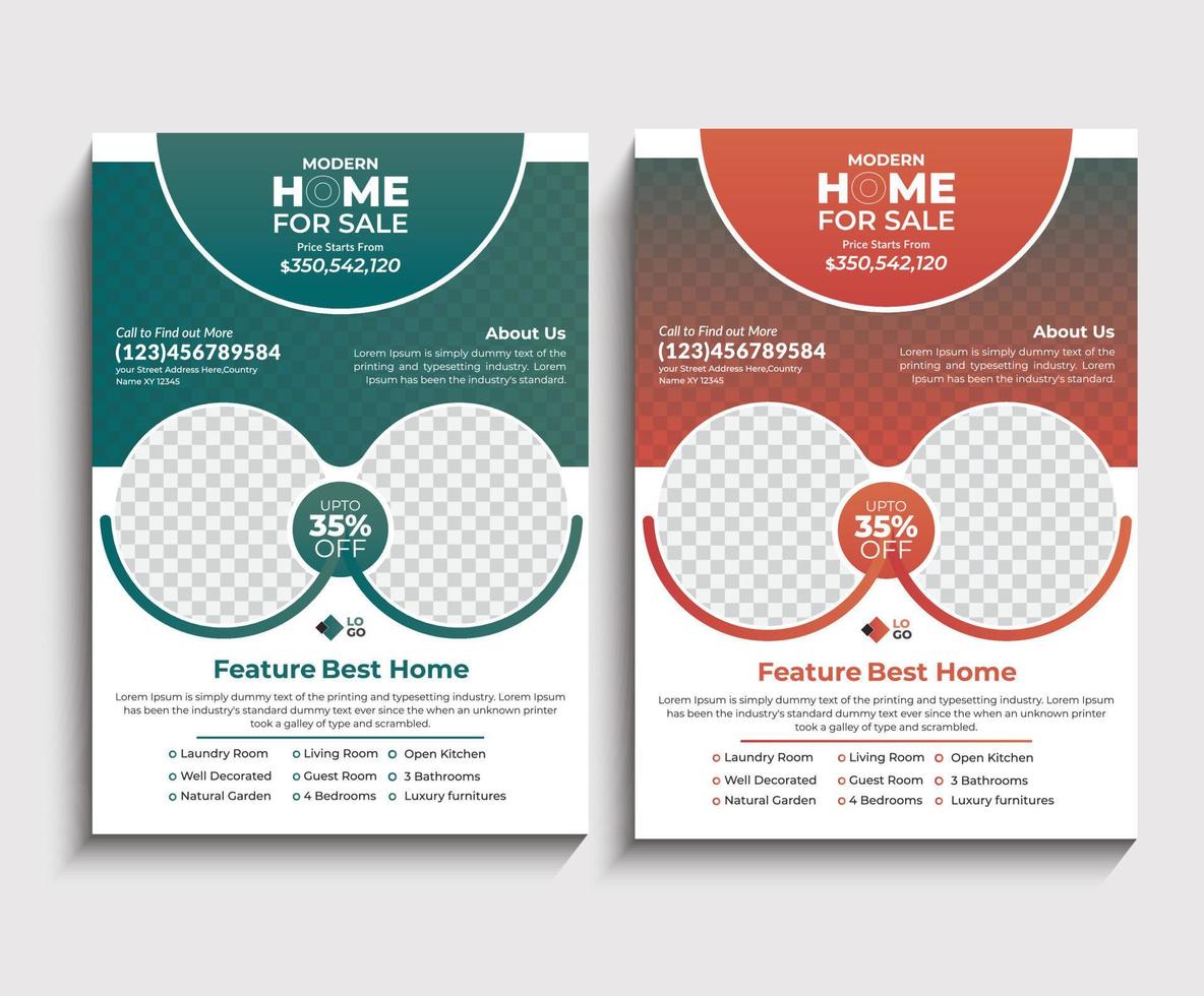 Real Estate Flyer Layout template design vector