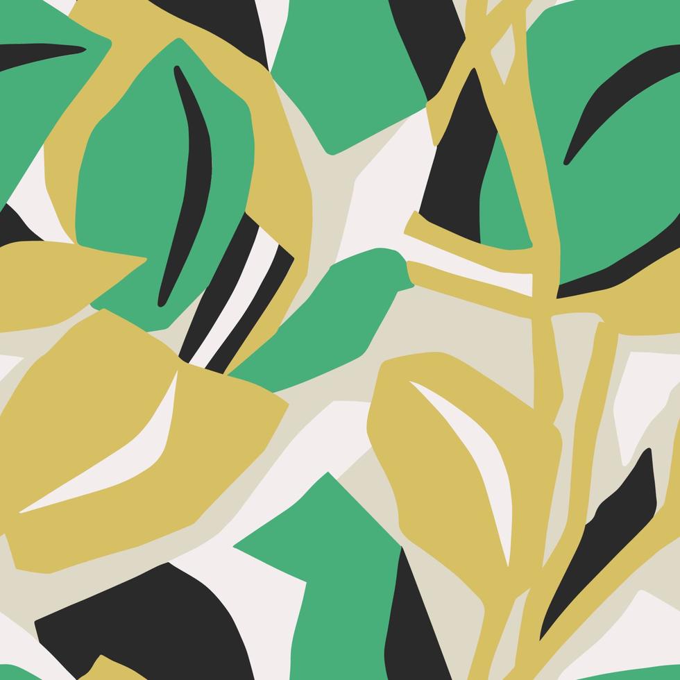 Vector abstract leaf illustration seamless repeat pattern