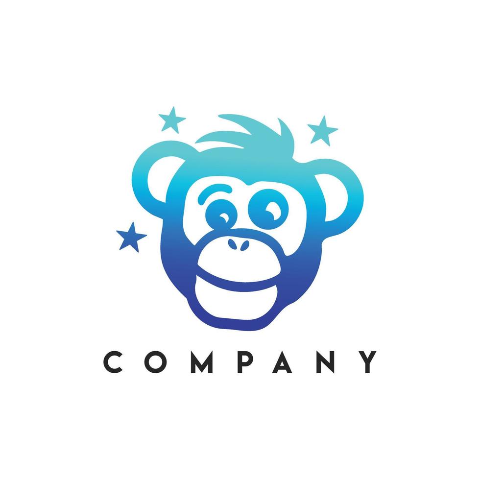 Monkey head Logo, Monkey face logo templat vector