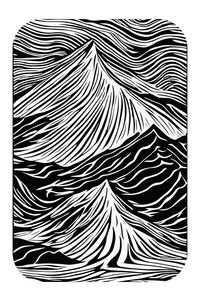 mountain line vector art the hill