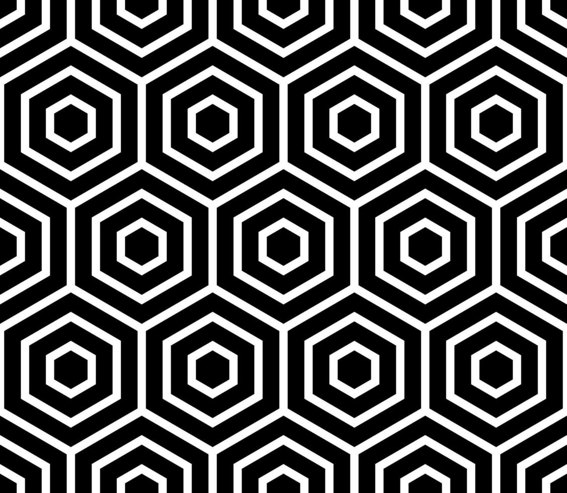 WHITE SEAMLESS VECTOR BACKGROUND WITH BLACK HEXAGONS