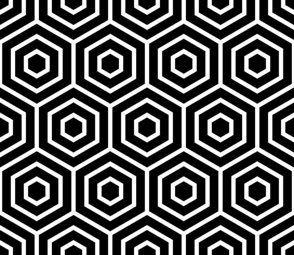 WHITE SEAMLESS VECTOR BACKGROUND WITH BLACK HEXAGONS