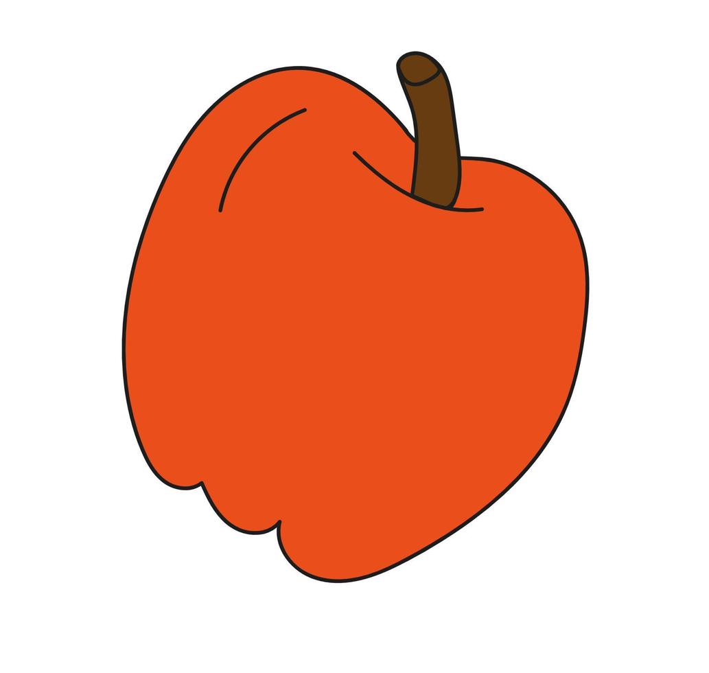 ilustración de manzana roja. icono de vector de diseño de frutas para web, computadora y móvil. una manzana con una rama.