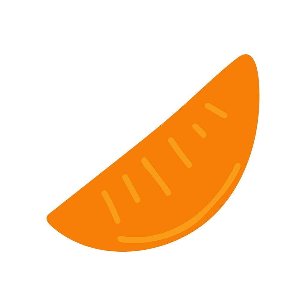 persimmon fruit slice hand drawn. , minimalism. isolated icon sticker vector