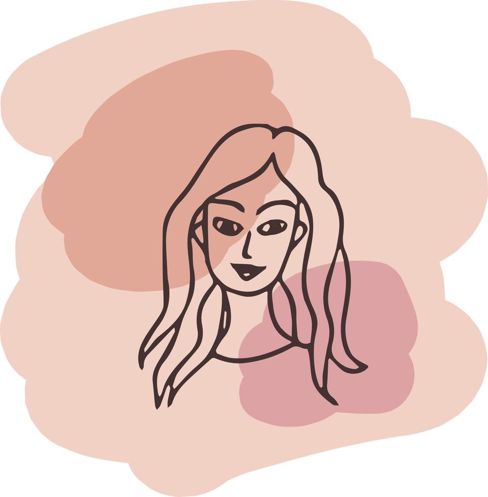 retrato de mujer joven. plantilla de diseño en estilo lineal mínimo. arte moderno minimalista. estampado de afiches y camisetas. ilustración abstracta. concepto de belleza vector