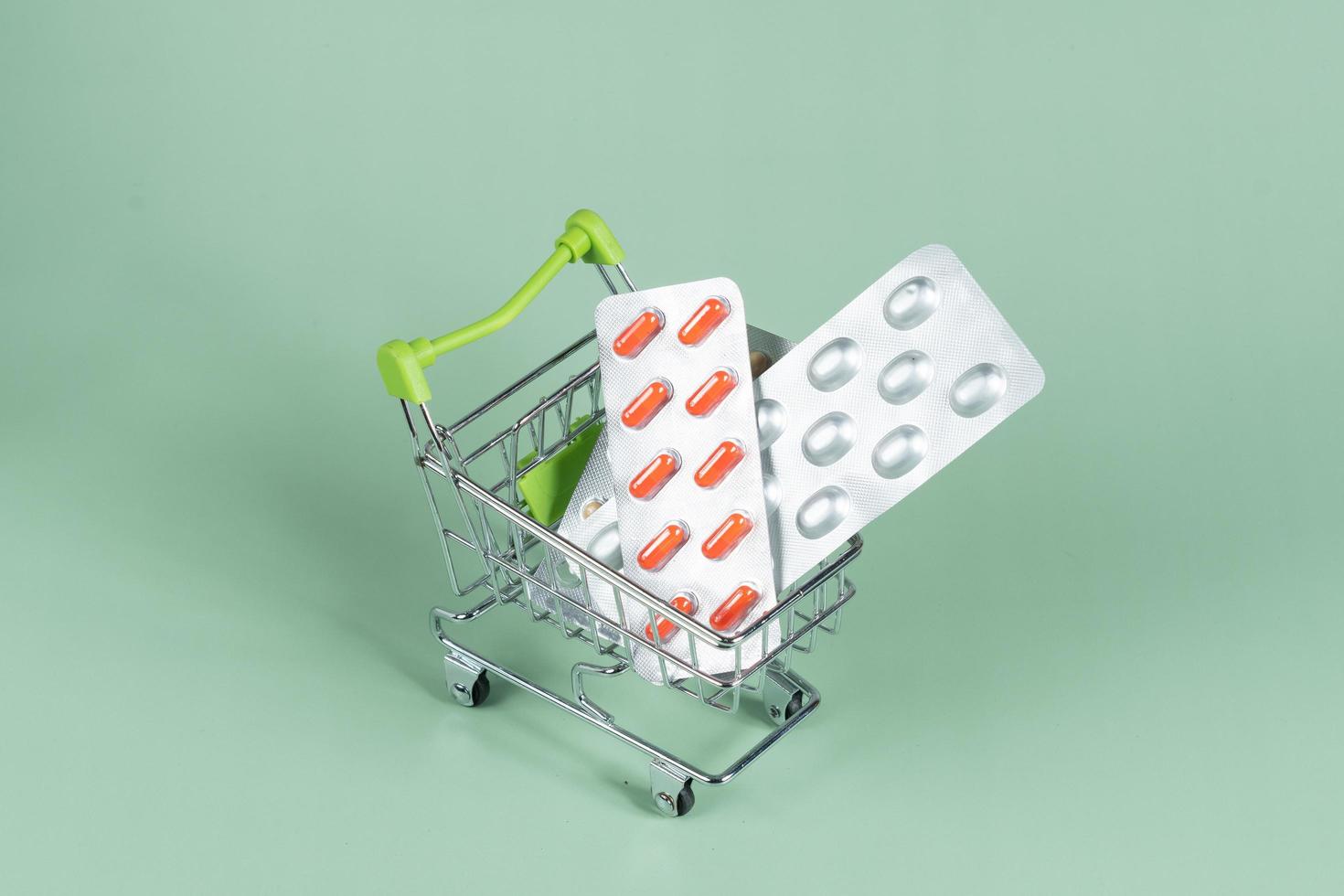 shopping cart with medicines photo