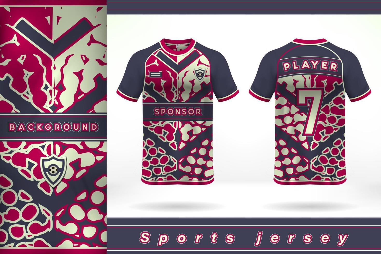 Black red and white sports jersey template design vector