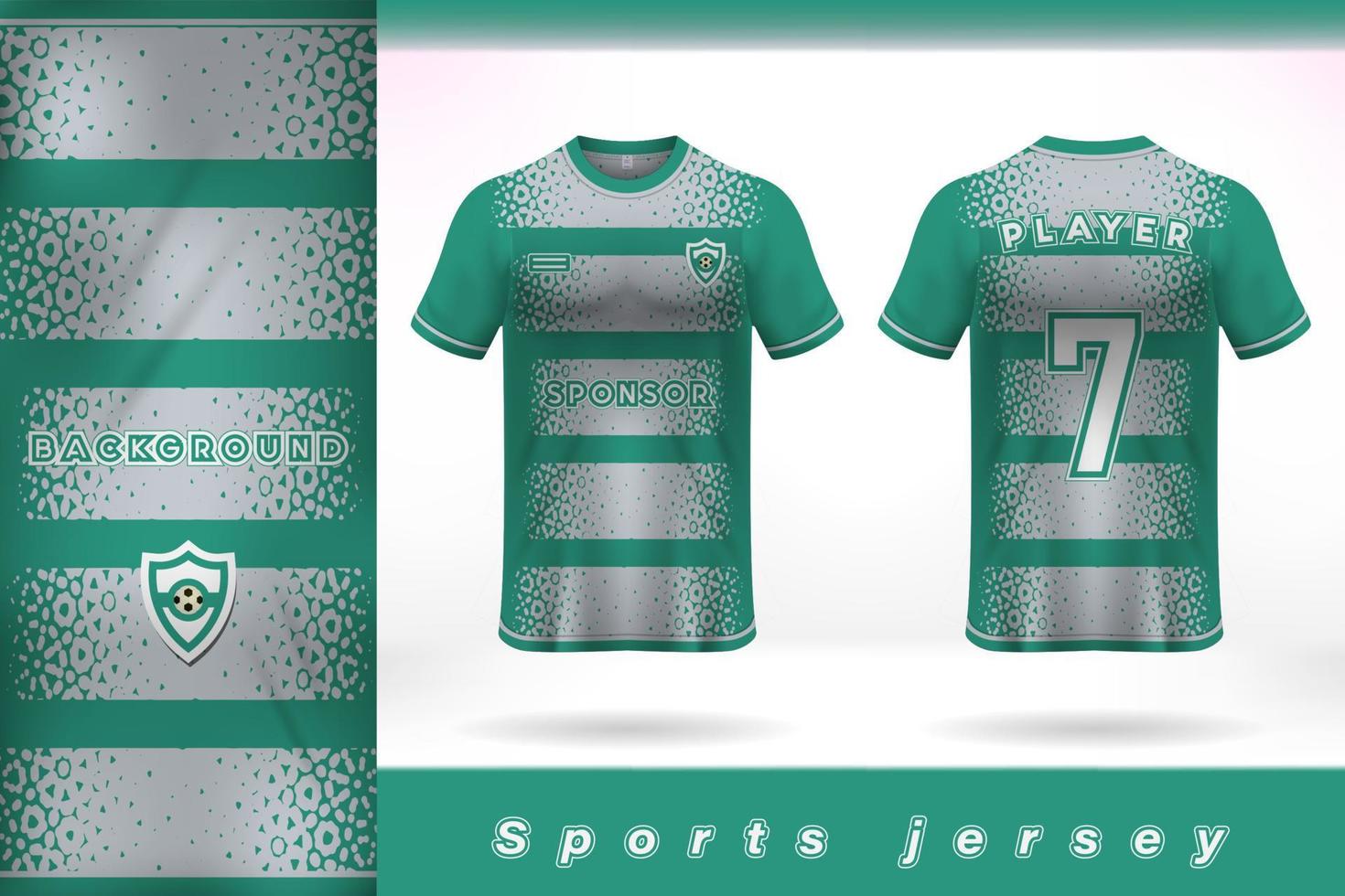 Green white sports jersey template design vector