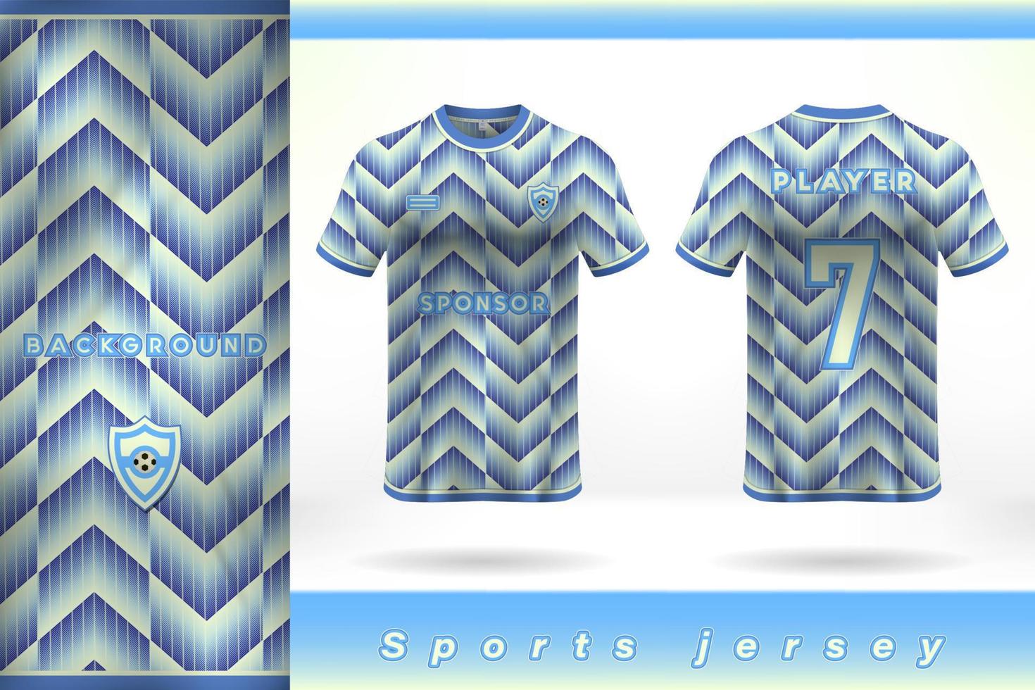 Blue and white sports jersey t-shirt template design vector