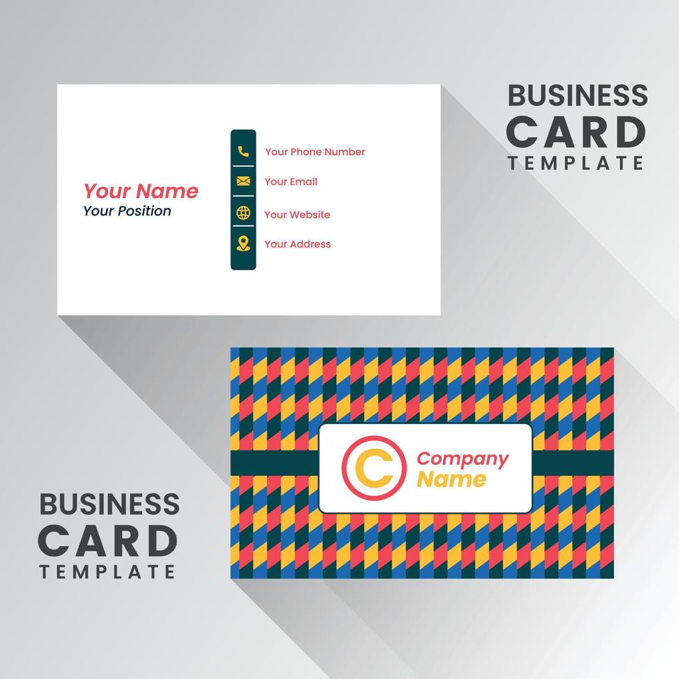 Creative Vintage Colourfull and clean corporate business card template. Vector illustration. Stationery design.